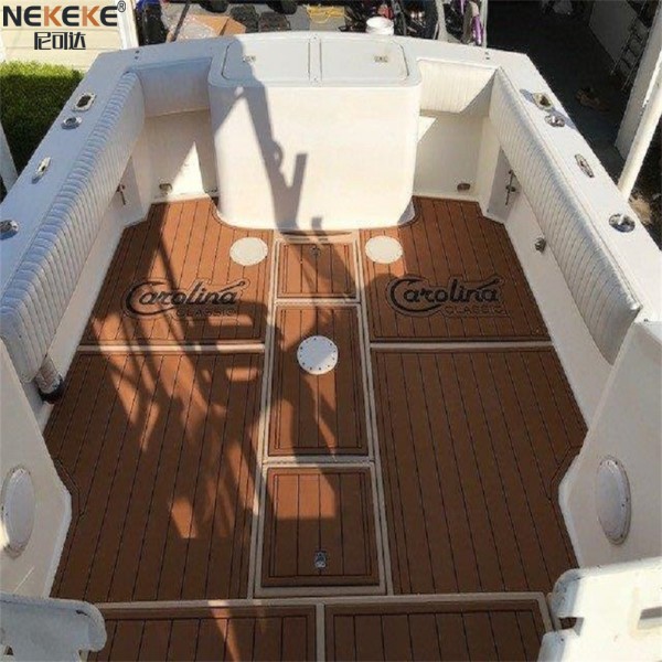 2000 Carolina Classic 25 Fishing Boat Cockpit Floor Mat EVA Faux Teak Marine Decking Pad