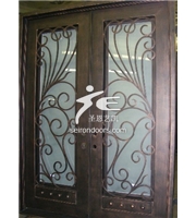 Square Top Wrought  Iron Double Door SE Iron Doors