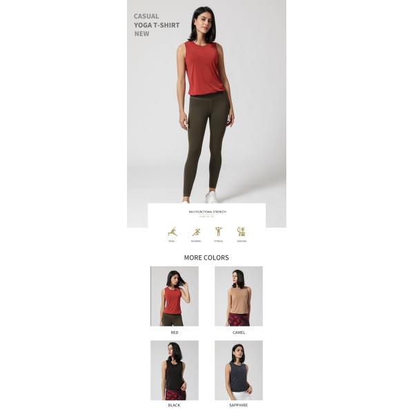 Four Way Stretchy Workout Sweat Vest Gym Back Split Fitness Yoga Tops