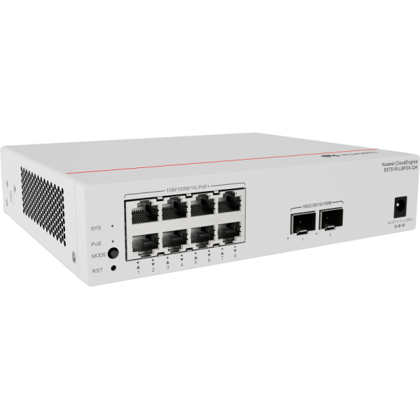 S5751R-L8P2X-QA Huawei Switch 8 Port GE PoE+ 2×10GE SFP+ 42Mpps MACsec