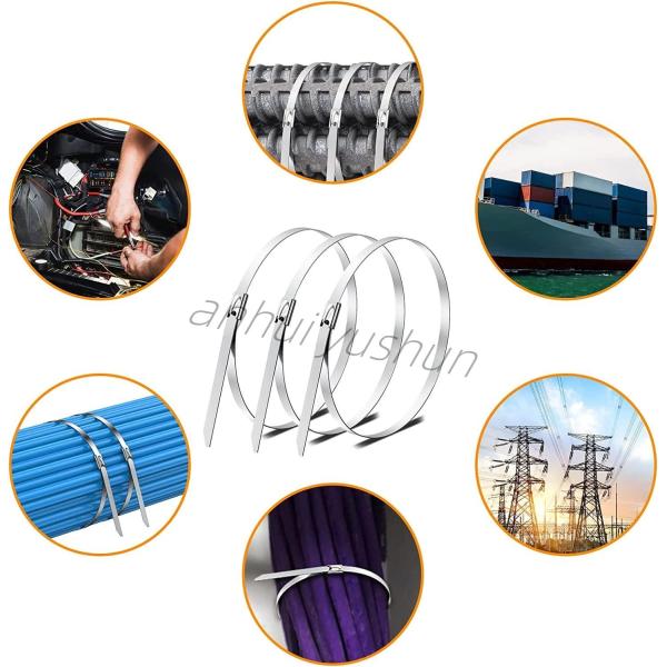 SS 304 Reusable Metal Cable Ties 4.5*550mm OEM