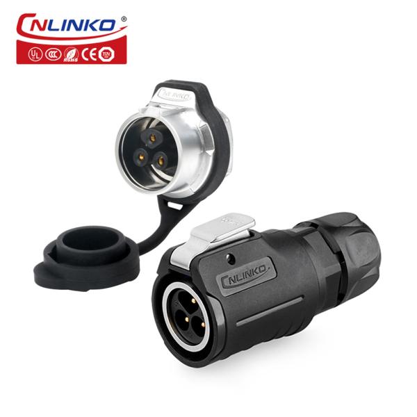 Cnlinko Connector M16 IP68 Waterproof Outdoor Led Lighting Connector 3 Pin Extension Wire Industrial Connector