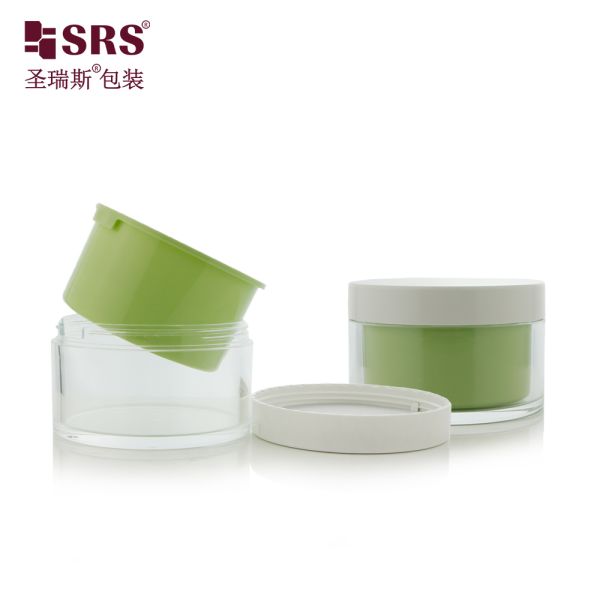 J101 50g 100g 240g Double Wall Replaceable Plastic Jar For Facial Cream Gel Rould Wholesale Container