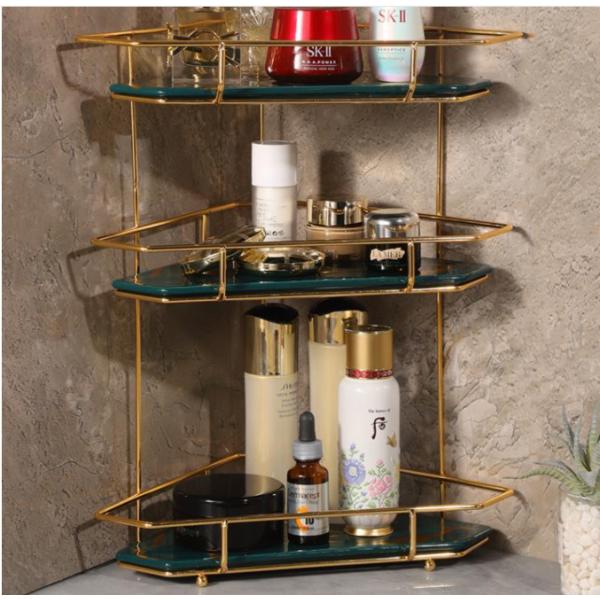 Stainless Steel 3 Tier Triangle Storage Rack , 3KG Cosmetics Storage Rack