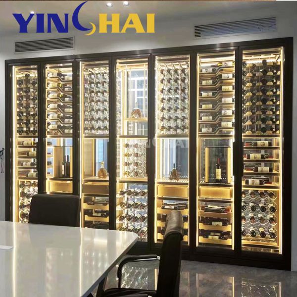 Commercial Stainless Steel Wine Cabinet Safe Storage Temperature Controlled Wine Cabinet