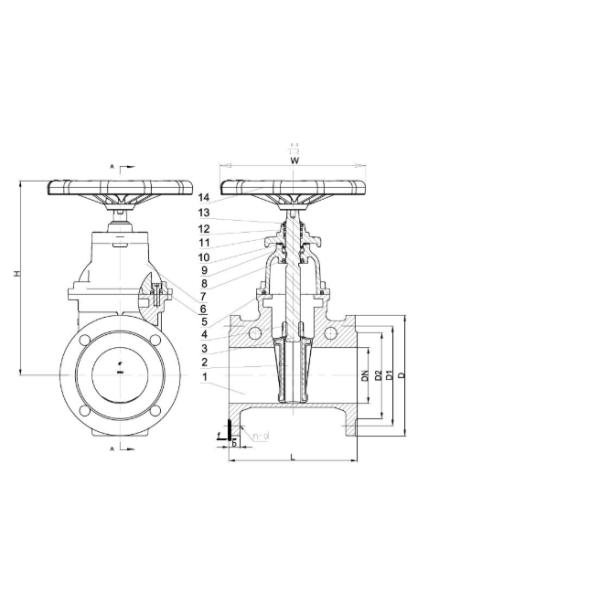 Запорная заслонка уплотнения воды Din колеса руки Pn10 Pn16 Ggg50