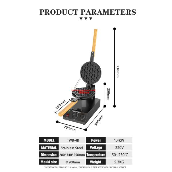 Máquina de bocadillos eléctricos de huevo pastel panqueca Puff Maker máquina de semillas Waffle Maker
