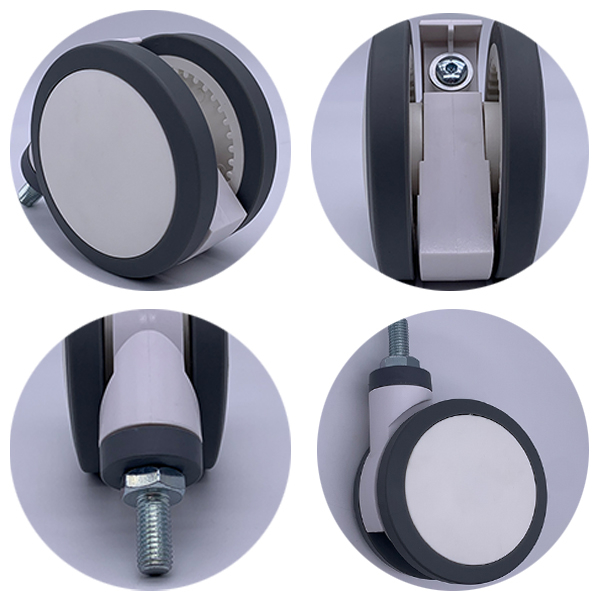 Screwed Bolt Dual Polyurethane Wheel Caster with Locking 3 Inch