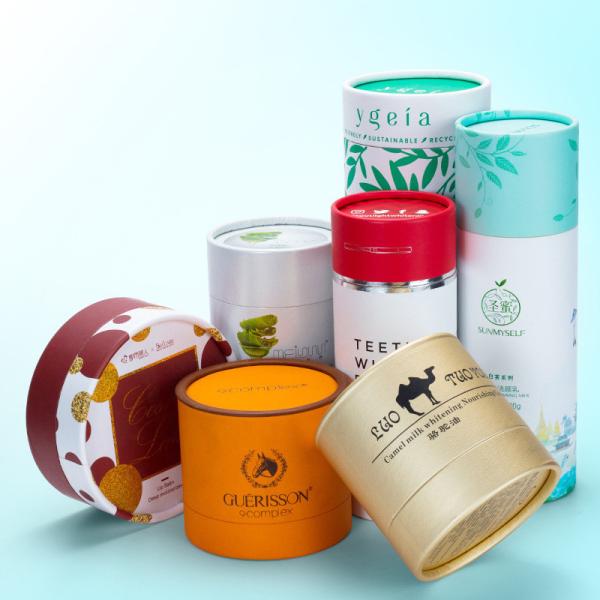 Овальный цилиндр картона упаковывая Biodegradable упаковку трубки белой бумаги