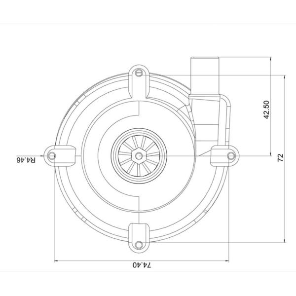 Junqi OWB7575-220VAC Soplador de aire sin escobillas Alta velocidad 80000rpm 666L/min Flujo de aire 50Kpa Para chaleco expectorante
