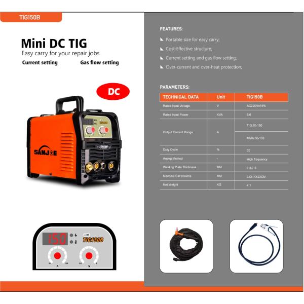 150A DIY TIG Welding Machine Stainless Steel Easy Carry