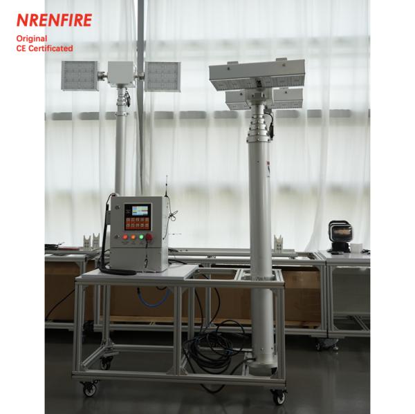 6m pneumatic telescoping mast light tower for fire truck-pan tilt unit-remote control