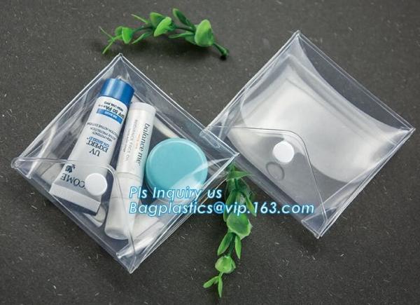 k bags for cosmetic puff automatic slider zipper bag, OEM clear PVC bag/ PVC slider bag/PVC zipper bag, Make Up Or