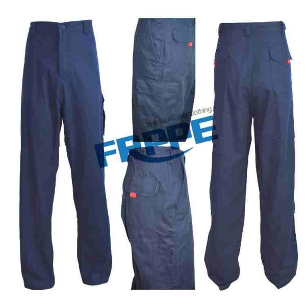 Navy Blue 360gsm Cotton Twill Safety FR Pants For Oil Gas Industries