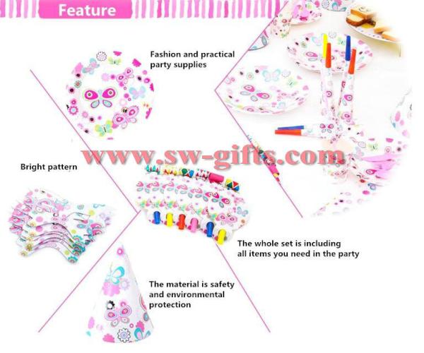 Butterfly Theme birthday pack party decoration birth party supplies set