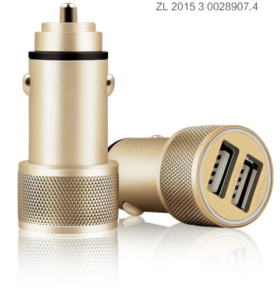 Portable Mobile Phone Electric Cigarette lighter Car Charger With Double USB Ports