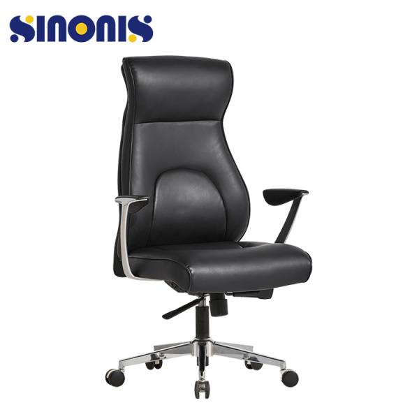 Роскошный PU кожаного стула офиса поворачивает на шарнирах эргономический исполнительный OEM изготовителя стула