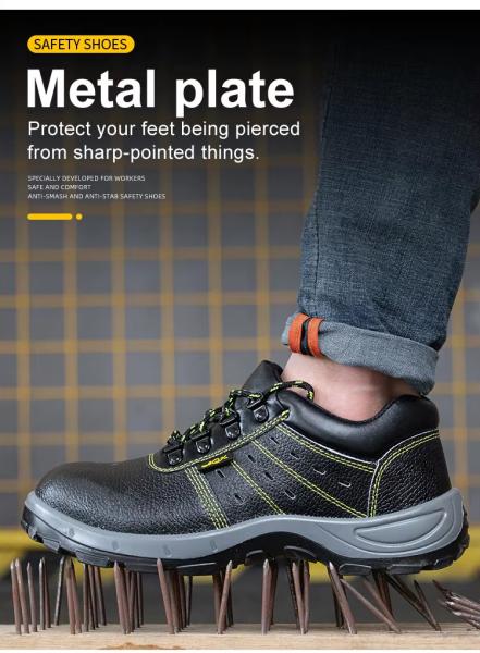 Industrial Construction Safety Shoes Black Leather Shoes For Men