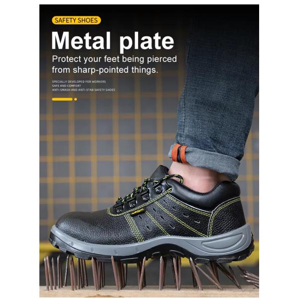 Chaussures de sécurité de construction industrielle Chaussures en cuir noir pour hommes