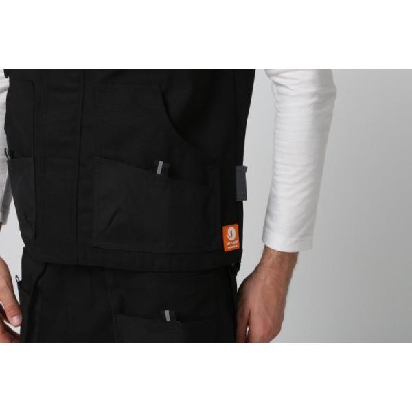 Цвет ткани 2 холста 6535 wirh жилета черной поковки весны шить multi карманы