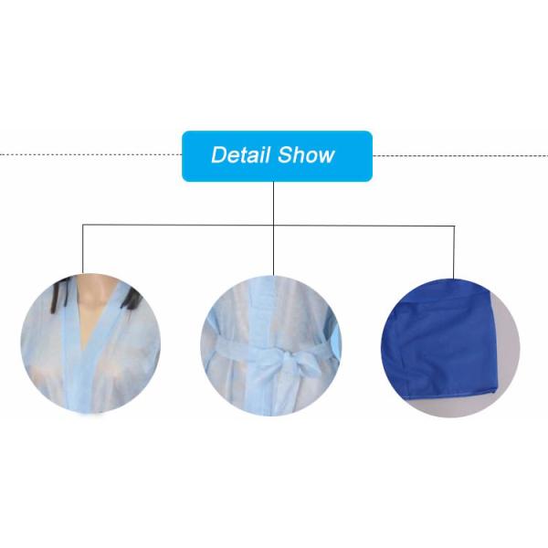 Мантии изоляции короткого рукава голубые пластиковые устранимые