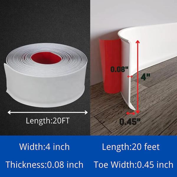 Flooring Accessories Decoration 4 6 Self Adhesive Vinyl Wall Base PVC Skirting Board