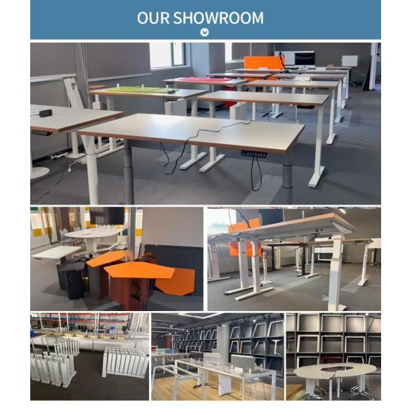 Modern Height Adjustable Electric Executive Desk Wood L Shaped Standing Desk