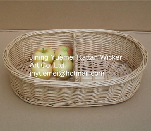 2016 wicker kitchen storage basket 2 partitions