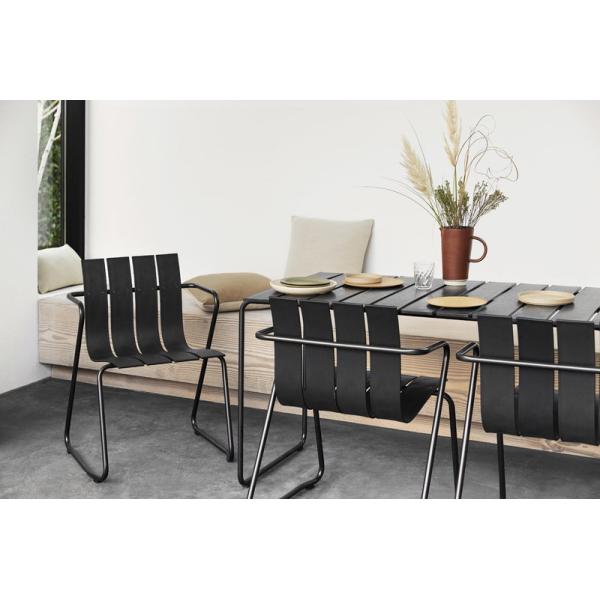 Metal Steel Garden Chair Set with Minimalist Design Plastic Wood Armchair by AJUNION