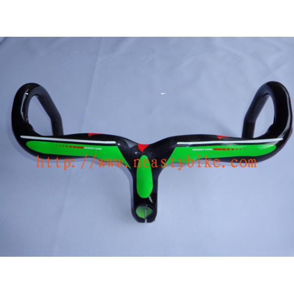 HB-NT13 NEASTY-Full Carbon Road Bike Parts/Bicycle Green Handlebar with integrated Stem