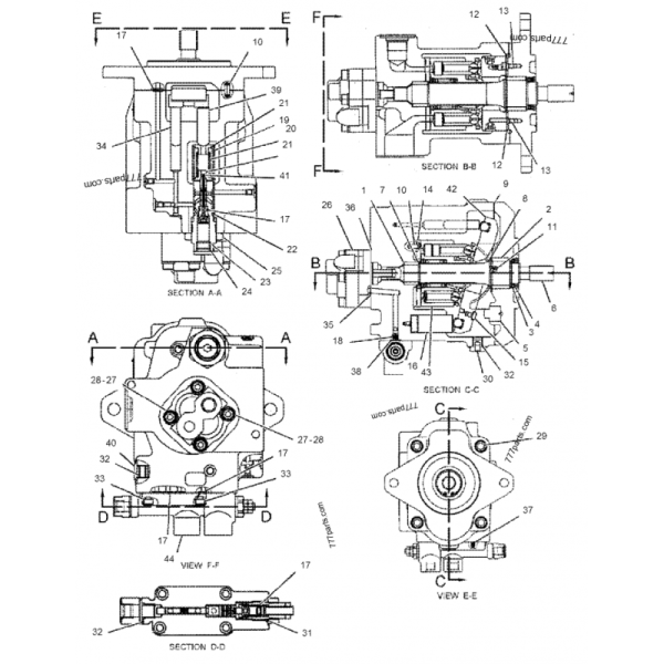 PSVL-42CG Hydraulic Pump KAYABA Original For 303.5C 303.5D 303C CR Mini Excavator Parts 2848038 2666943 2666827 2666828 B0610-42017