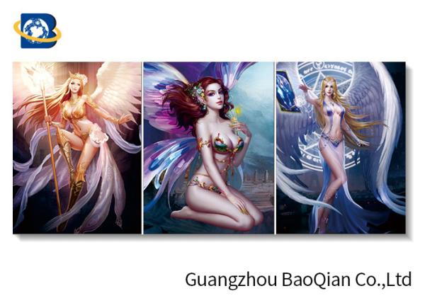 Cartoon Sexy Pretty Girl Photo For Home Wall Decor , 3d Flipped Changing Printing