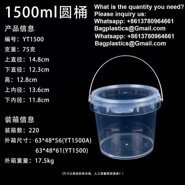 Pail With Handle, Plastic Cup, Plastic Bowl, Plastic Container, Plastic Pail, Plastic Container, Deli Container, Paint Pail