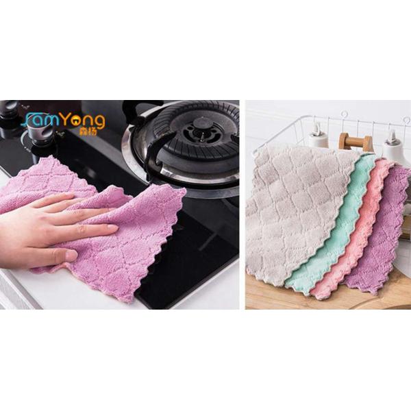 Tissu pratique de serviettes de thé de microfibre pour la cuisine 30x30cm