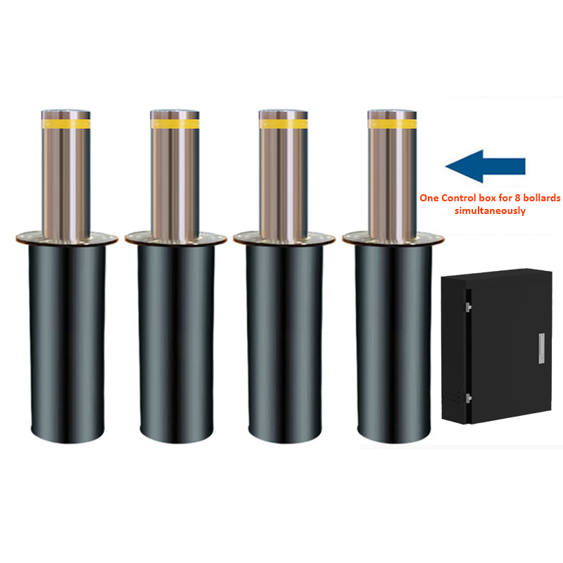 Thickened flange hydraulic retractable bollards, fast automatic retraction, deep underground installation, customized for road vehicle access management