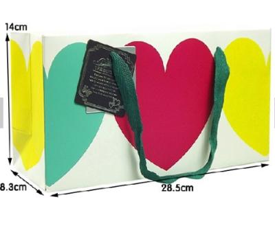 Customized Printed Art Paper Bags For Clothing With Flat Handle