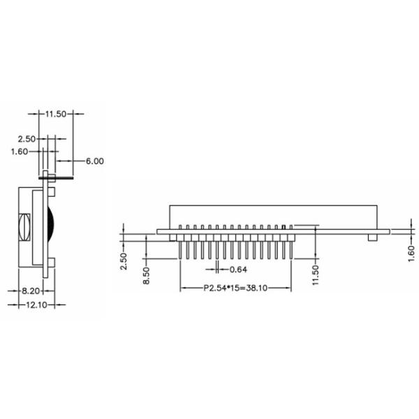 Характер LCD 16x2 5V интерфейса MPU изготовленный на заказ с контактным разъемом заголовка