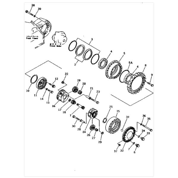 PC200-5 PC200 PC210 Gear Excavator Final Drive Parts 20Y-27-13210 6206-31-4792 206-27-44112