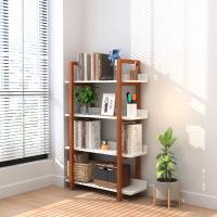 Esmalte de rack de armazenamento de madeira de quatro camadas para quarto, sala de estar, escritório, cozinha