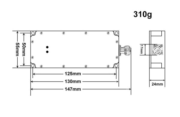 Module de brouilleur RF anti drone à haute puissance 100W 50dbm de type large bande N GaN 400-700mhz