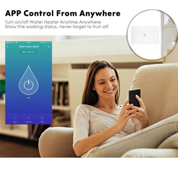 Wireless WiFi Smart Boiler Switch Water Heater Switch Tuya APP Remote Control Amazon Alexa Google Home Voice Control
