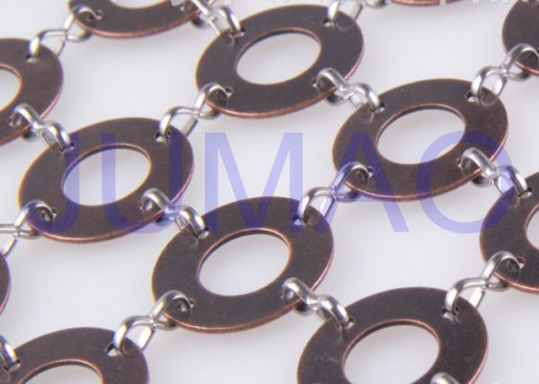 Interior / Exterior Hotel Metal Ring Curtain Fireproof With 0.8 Mm Thickness
