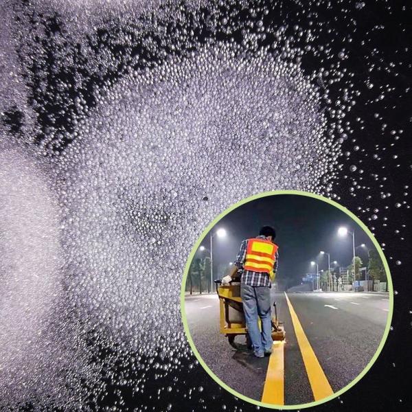 Highway Glass Traffic Beads 0.8mm-7mm Reflective Beads Traffic Marking