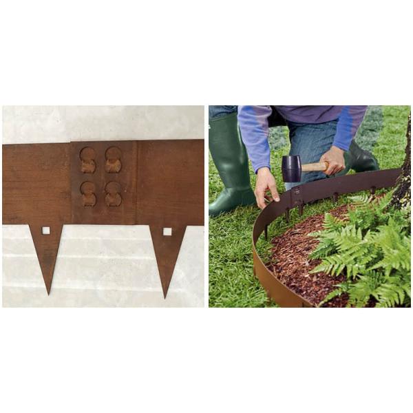 лужайка сада 175cm ржавая Corten окаймляя край границы металла для сада Landscraping