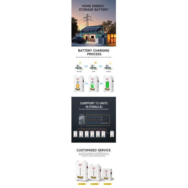 Кастомизированная солнечная батарея Lfp 48V Volt 100Ah 200Ah 300Ah Lifepo4 10Kwh 15Kwh 5Kw батареи Литийные батареи на колесах