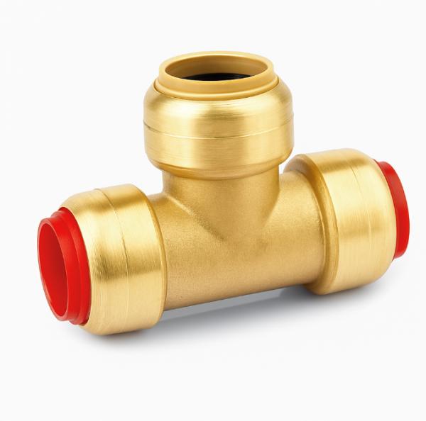 Brass Push Fit Equal Tee 1/2 Inch Quick Release Plumbing Connector