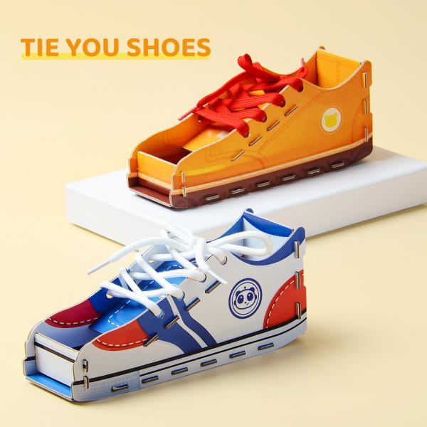 Shoe Tying Practice Educational Puzzle Toys Fine Motor Skills For 3-6 Years Old Kids