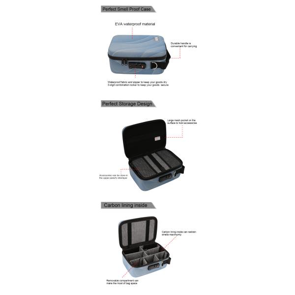 Dustproof Carbon Lined EVA Box Bag With Combination Lock