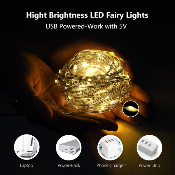 5M 10M 50 Led Fairy Night Light Battery Powered Led Leather String Light