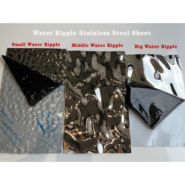 Foshan Factory Direct PVD Titanio negro agua ondulada hoja de acero inoxidable precio